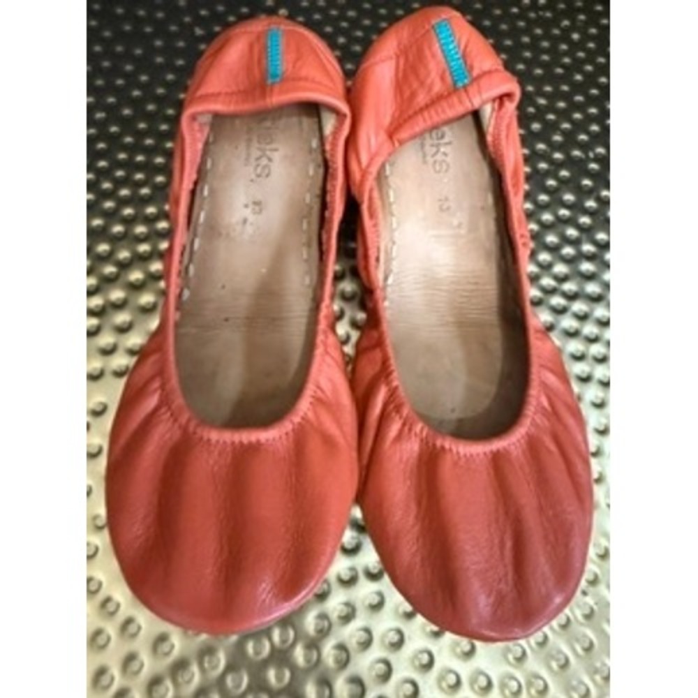Tieks by Gavrieli Orange Leather Foldable Ballet Flats Size 10